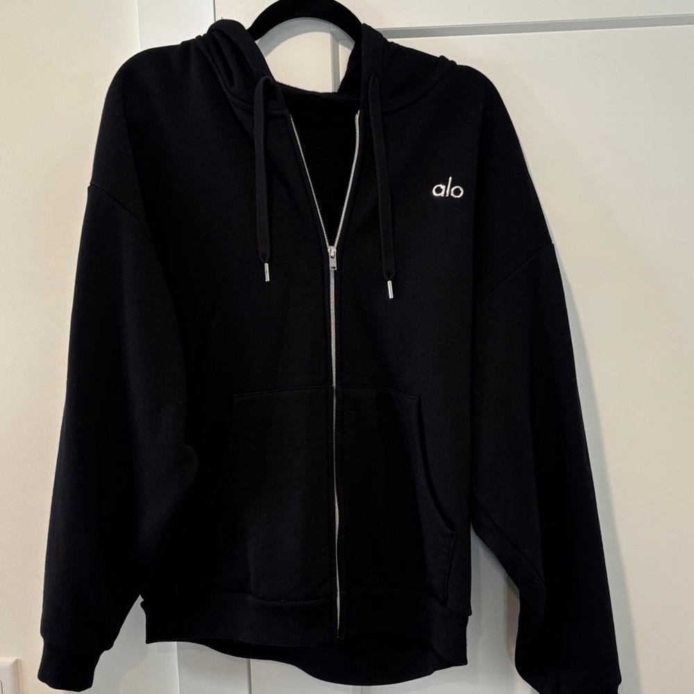 Alo Black Zip-Up Hoodie Accolade